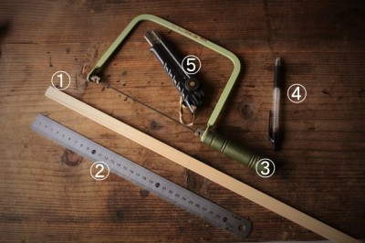 金継ぎで使う檜箆の作りで使う道具と材料